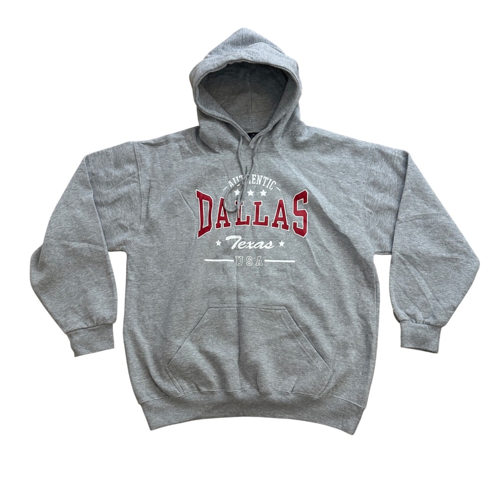 Dallas Texas‎ USA Authentic Pullover Hoodie Sweatshirt Mens XL Gray Sportswear